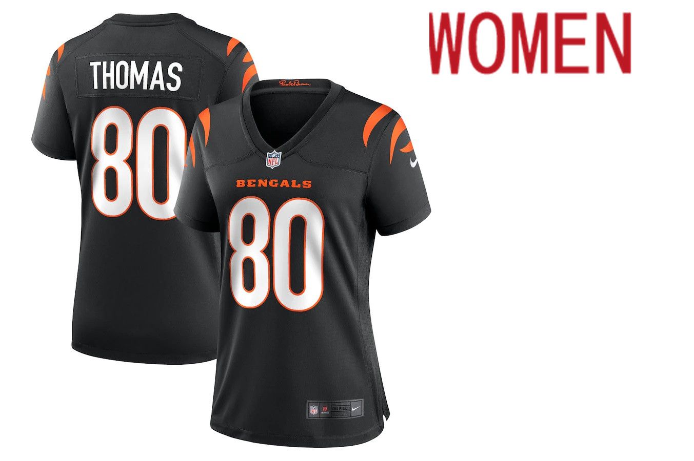 Women Cincinnati Bengals #80 Mike Thomas Nike Black Game NFL Jersey